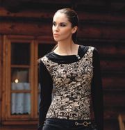  NEW WITH TAG ELEGANT BLACK BLOUSE with DESIGN SIZE  10